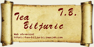 Tea Biljurić vizit kartica